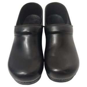 Dansko Black Smooth Leather Professional Clog Size 45